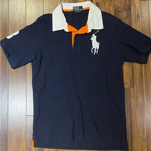 Polo Ralph Lauren navy and orange rugby polo shirt